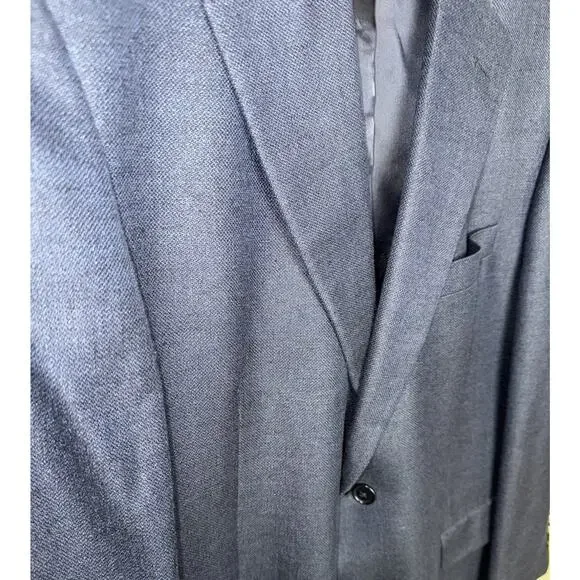 Brooks Brothers Blazer Silk Linen Wool Blend 2 Button Blue Men Size 44R